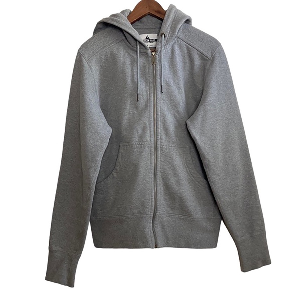 American Giant Hoodie Mens Small Gray Classic Full Zip Sweatshirt ADDED LOGO